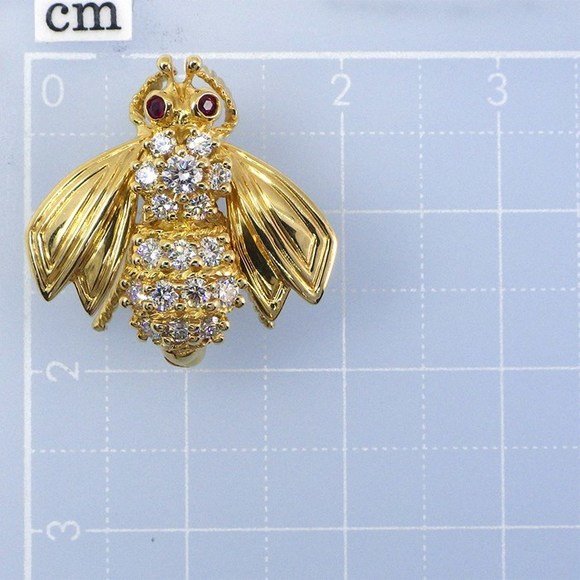 Tiffany Bee Brooch Yellow Gold Ruby Diamond